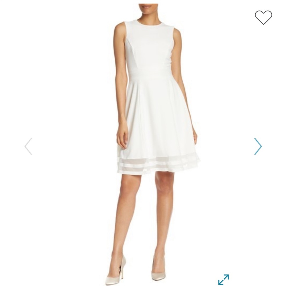 Calvin Klein Illusion Trim Fit and Flare Dress